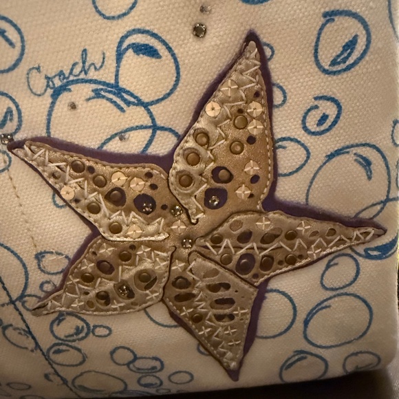 Coach “Limited Edition” Resort Bubble/Fish/Coral Canvas Tote Style 34458 - Picture 7 of 8